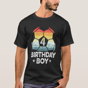 Kinder 4 Jahre alter Fußball Spieler 4. Geburtstag T-Shirt