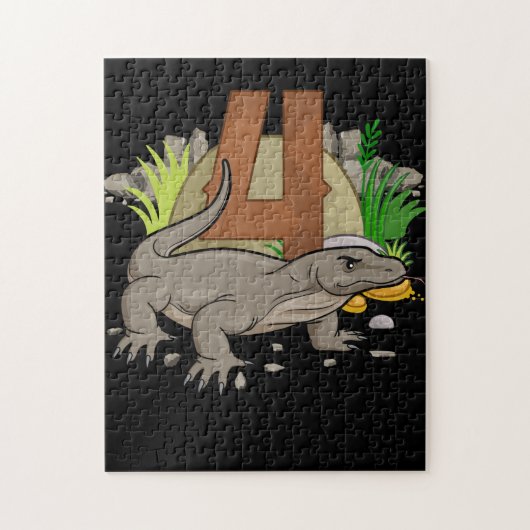 Kinder 4 Jahre alter Komodo Dragon Reptile 3. Gebu Puzzle (Vertikal)