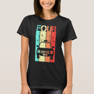 Kinder 4 Jahre alter Polizeiwagen Geburtstag Viert T-Shirt