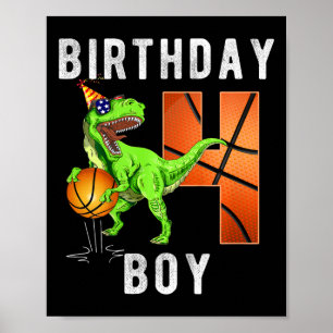 Kinder 4 Jahre Geburtstag für Boy Basketball 4 Jah Poster