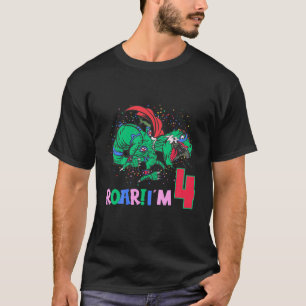 Kinder 4 Jahre Jungen 4. Geburtstag Dinosaurier D T-Shirt