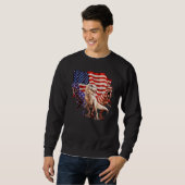 Kinder 4. Juli Amerisaurus Rex Dinosaurier Jungen Sweatshirt (Vorne ganz)