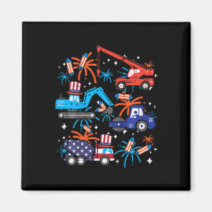 Kinder 4. Juli Bauwagen Fahrzeug Patriot Magnet