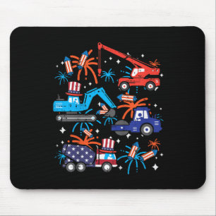 Kinder 4. Juli Bauwagen Fahrzeug Patriot Mousepad