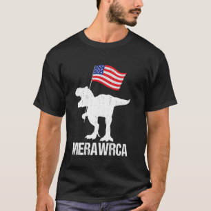Kinder 4. Juli Merawrca Funny American T-Shirt