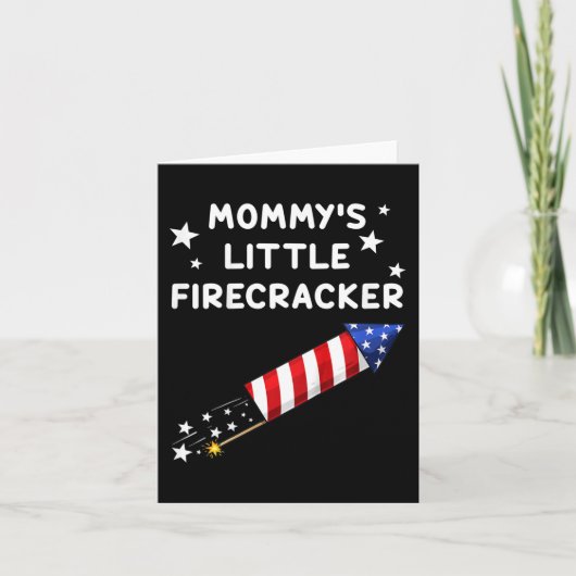 Kinder 4. Juli Mommy's Little Firecracker Spaß Bo Karte (Vorderseite)