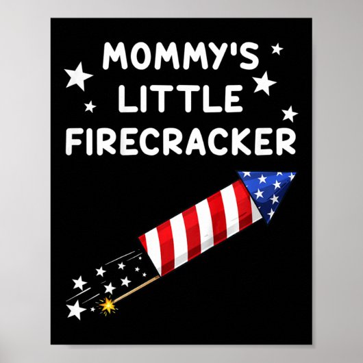 Kinder 4. Juli Mommy's Little Firecracker Spaß Bo Poster (Vorne)