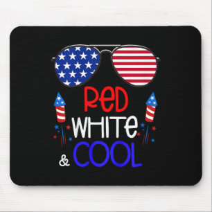 Kinder 4. Juli Rot-Weiße und Coole Sungles-Mädchen Mousepad