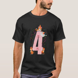 Kinder 4. Katze Geburtstag Celebrant 4 Jahre alte T-Shirt