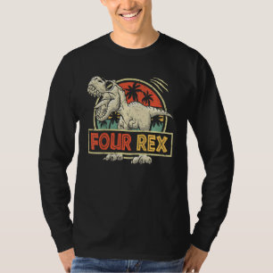 Kinder 4 Rex Geburtstag Rex 4 Jahre Altes Dino 4. T-Shirt