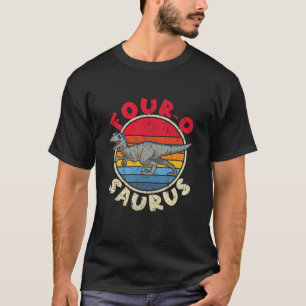 Kinder 4th Birthday Four O Saurus I Velociraptor I T-Shirt