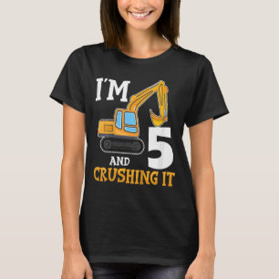 Kinder 5 5 Jahre 5. Geburtstag Digger Boy Construc T-Shirt