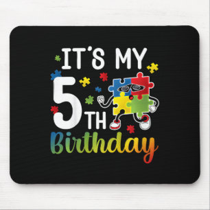 Kinder 5. Autismus Geburtstagsparty 5 Jahre alt Au Mousepad
