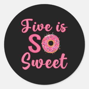 Kinder 5. Donut Geburtstagsparty 5 Jahre alt Sweet Runder Aufkleber