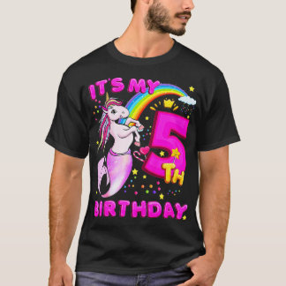 Kinder 5. Geburtstag Einhorn Mermicorn Meerjungfra T-Shirt