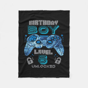 Kinder 5. Geburtstag Gamer Level 5 freigeschaltet Fleecedecke
