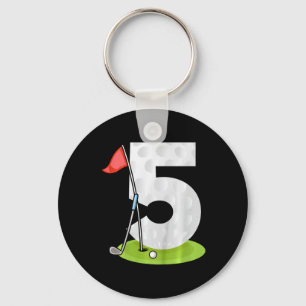 Kinder 5. Geburtstag Golf Lustiger Golfer 5 Jahre Schlüsselanhänger