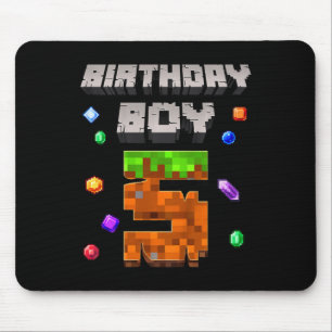 Kinder 5. Geburtstag Junge 5 Videospieler Pixel Za Mousepad