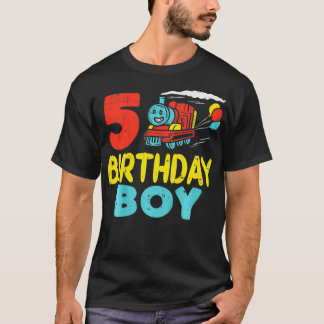 Kinder 5 Geburtstag Junge Zug Süße Jungen 5. Gebur T-Shirt
