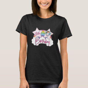 Kinder 5. Geburtstag Niedlich Einhorn Party Regenb T-Shirt