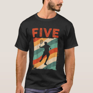 Kinder 5. Geburtstag Retro Tennis 5 Jahre Junge Gi T-Shirt