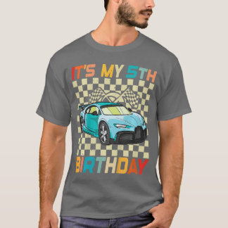 Kinder 5. Geburtstags T-Shirt Junge Rennen Racing