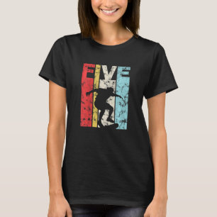 Kinder 5 Geburtstagsparty 5 Jahre Skateboard Skate T-Shirt