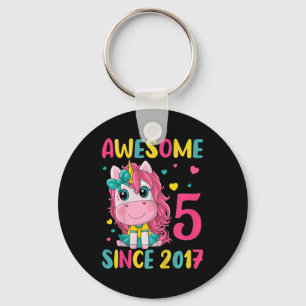 Kinder 5. Geburtstagsparty Einhorn Mädchen 5 Jahre Schlüsselanhänger