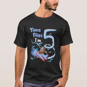 Kinder 5. Geburtstagszeit Fliegt im 5. Pilot Flugz T-Shirt