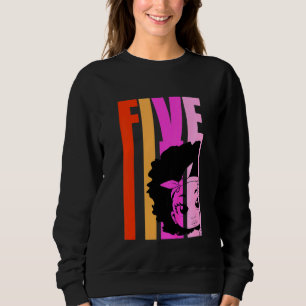 Kinder 5 heute Black Girl Queen Retro 5. Afro Hair Sweatshirt