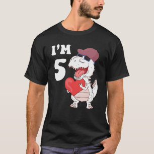 Kinder 5 Jahre alt 5. Geburtstag Dinosaurier I m 5 T-Shirt