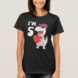 Kinder 5 Jahre alt 5. Geburtstag Dinosaurier I m 5 T-Shirt
