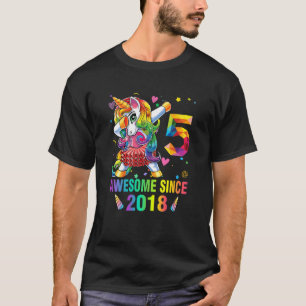 Kinder 5 Jahre alt 5. Geburtstag Einhorn Dabbing G T-Shirt