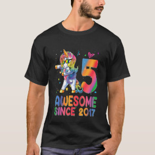 Kinder 5 Jahre alt 5. Geburtstag Einhorn Dabbing G T-Shirt