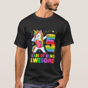 Kinder 5 Jahre alt 5. Geburtstag Einhorn Pop Es T-Shirt