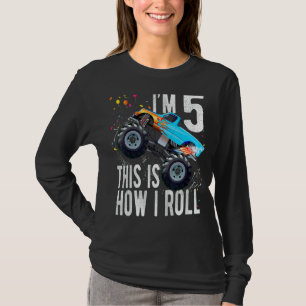 Kinder 5 Jahre alt 5. Geburtstag Junge Monster LKW T-Shirt