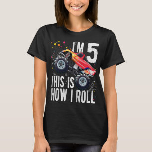 Kinder 5 Jahre alt 5. Geburtstag Junge Monster LKW T-Shirt