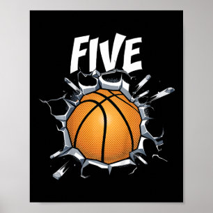 Kinder 5 Jahre alt Basketball Geburtstagsparty The Poster