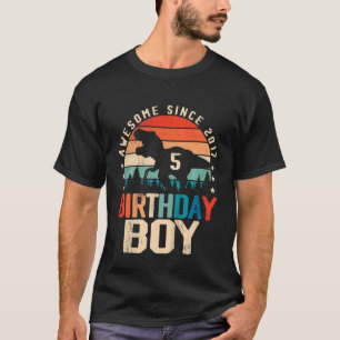 Kinder 5 Jahre alt Dinosaurier 5. Geburtstag Junge T-Shirt