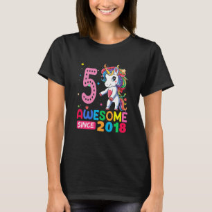 Kinder 5 Jahre alt Einhorn Flossen 5. Geburtstag G T-Shirt