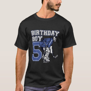 Kinder 5 Jahre alt Eishockey Goalie Thema Geburtst T-Shirt