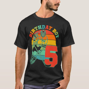 Kinder 5 Jahre alt Eishockey Retro Geburtstagspart T-Shirt