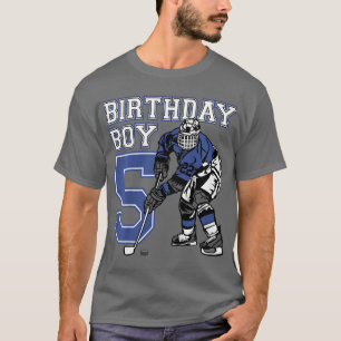 Kinder 5 Jahre alt Eishockey Thema Geburtstagspart T-Shirt