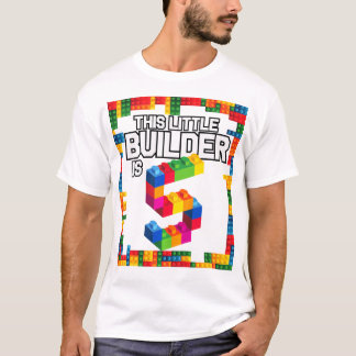 Kinder 5 Jahre alt Gebäude blockiert Geburtstag T  T-Shirt
