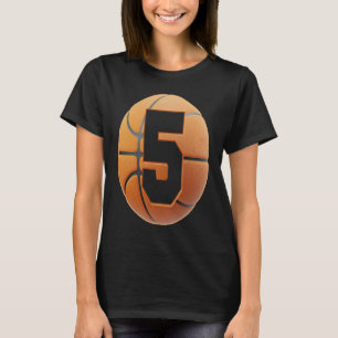 Kinder 5 Jahre alt Geburtstag Basketball 5. Geburt T-Shirt