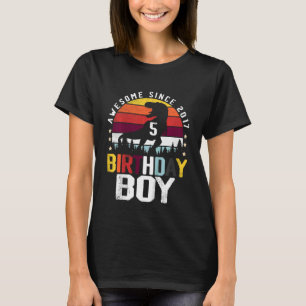 Kinder 5 Jahre alt Geburtstag Dinosaurier Rex Jung T-Shirt
