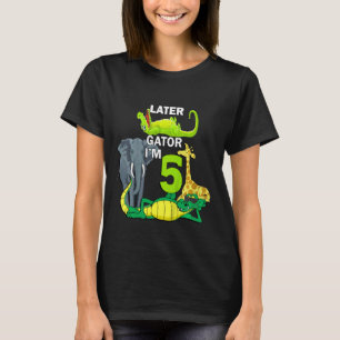 Kinder 5 Jahre alt Geburtstag Tiere Safari Zoo T-Shirt