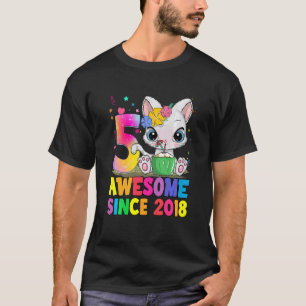 Kinder 5 Jahre alt Kleine Katze 5. Geburtstag Jung T-Shirt
