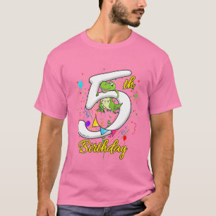 Kinder 5 Jahre alt Mädchen 5 Tage Rex 5th Birthd T-Shirt