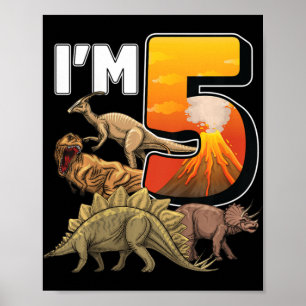 Kinder 5 Jahre alte Dinosaurier Geburtstag 5. Part Poster
